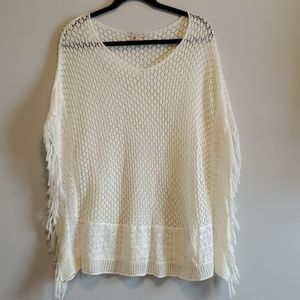 CB Established 1962 - Cream knitted/lace shawl - L